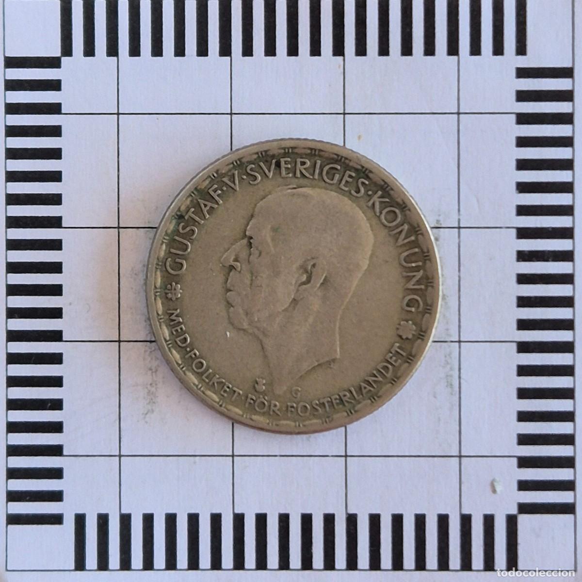 Moedas antigas da Europa: 1 KRONA, SUECIA. GUSTAVO V, 1943. (KM#814).