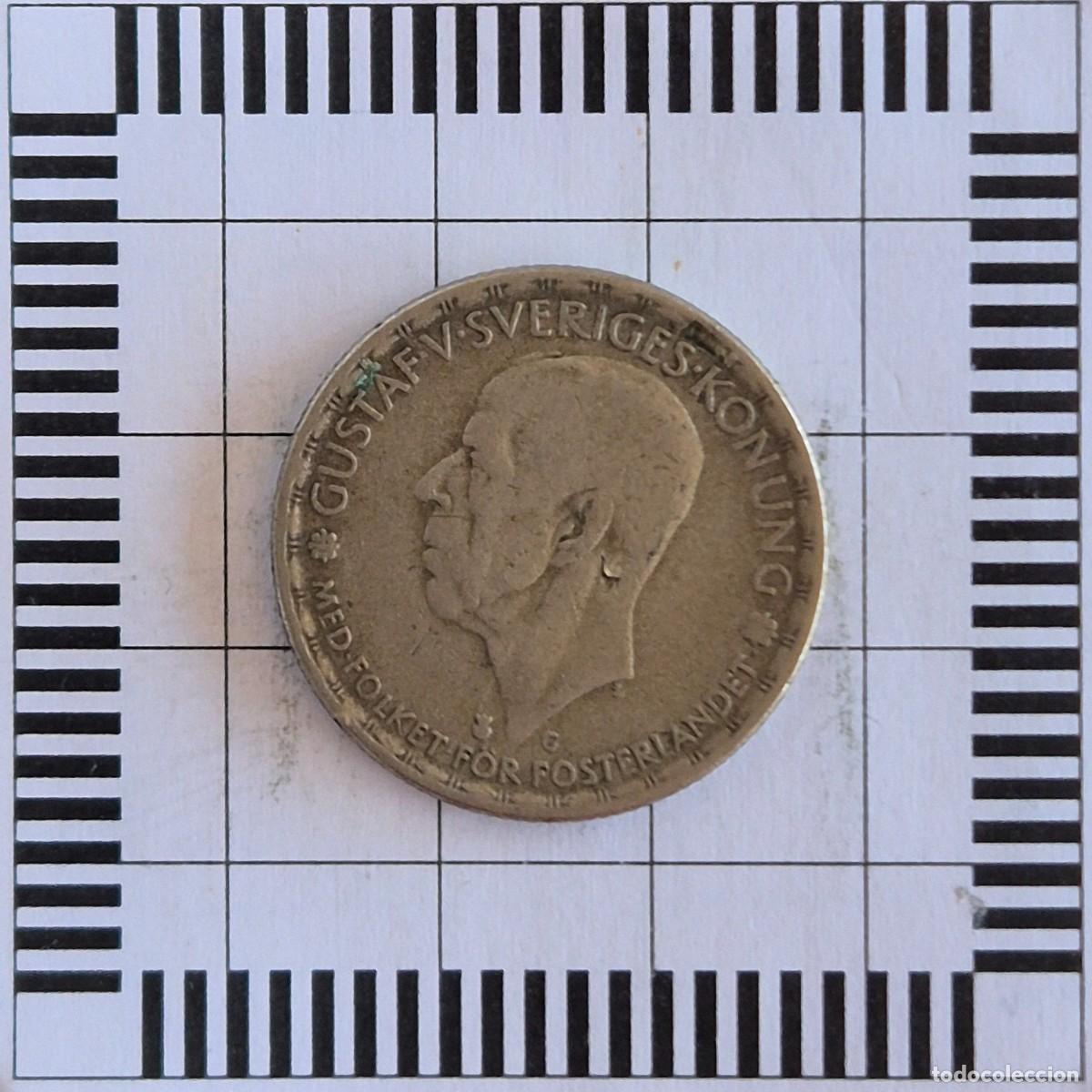 Moedas antigas da Europa: 1 KRONA, SUECIA. GUSTAVO V, 1942. (KM#814).