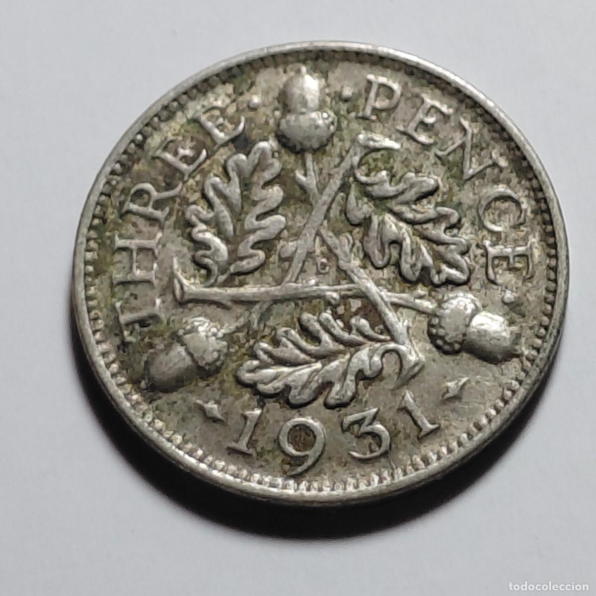Monedas antiguas de Europa: REINO UNIDO - 3 PENCE 1931 KM831 PLATA