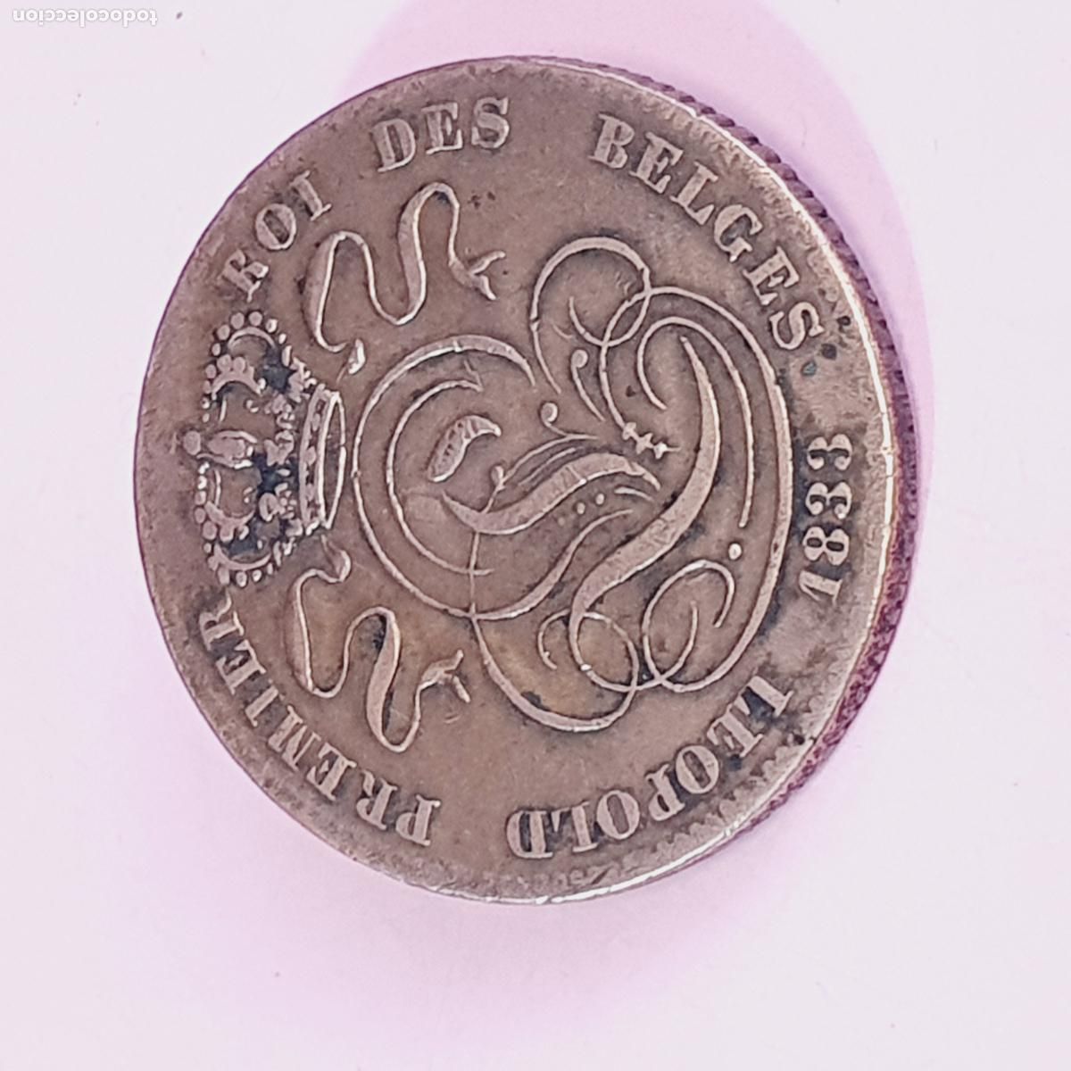 Monedas antiguas de Europa: MONEDA-B&Eacute;LGICA-LEOPOLDO I REY DE LOS BELGAS-1833-3R A&Ntilde;O DE REINADO-VER FOTOGRAF&Iacute;AS