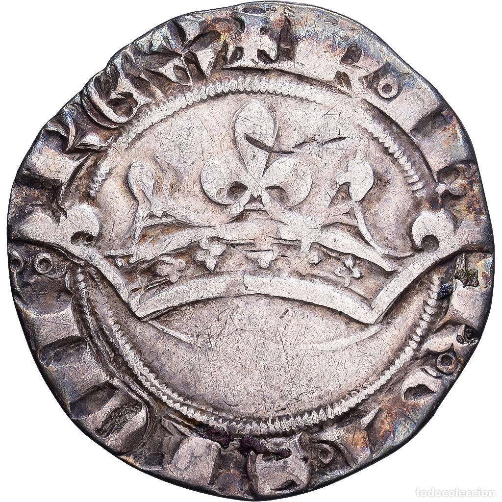 Monedas antiguas de Europa: [#1203242] County of Provence, Robert d'Anjou, Sol coronat, ca. 1339, Avignon, Plata, MBC