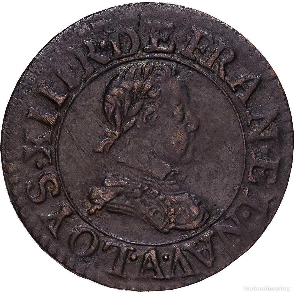 Monedas antiguas de Europa: [#1546678] Francia, Louis XIII, Double Tournois, buste enfantin, 1616, Paris, Cobre, MBC+