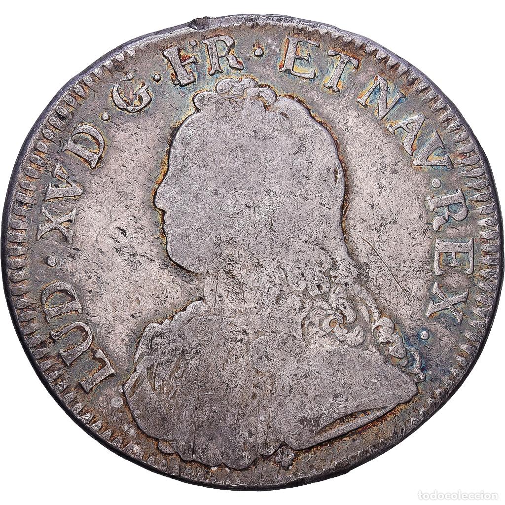 Monedas antiguas de Europa: [#1203260] Francia, Louis XV, Ecu aux branches d'olivier, 1726 ?, Bordeaux, Plata, BC+