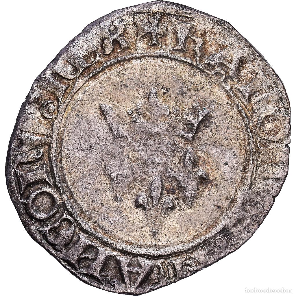 Monedas antiguas de Europa: [#1203201] Francia, Charles VI, Gros dit &rdquo;Florette&rdquo;, 1417, Romans, Vell&oacute;n, BC+