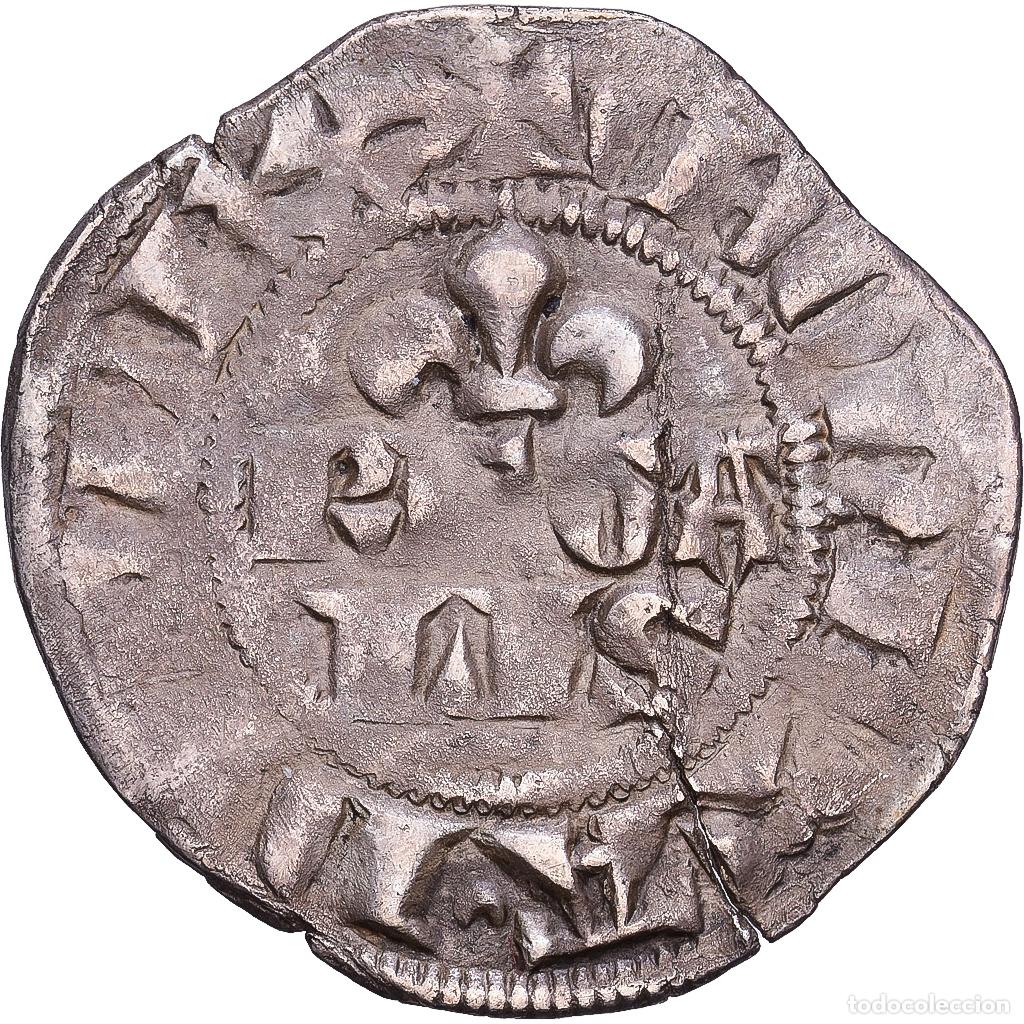 Monedas antiguas de Europa: [#1203208] Francia, Philippe IV le Bel, Double Parisis, 1295-1303, Vell&oacute;n, BC+