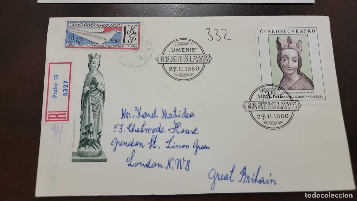 Monedas antiguas de Europa: TS) 1980 CZECHOSLOVAKIA, FDC, REGISTRATION NUMBER,CIRCULATE COVER,VF.
