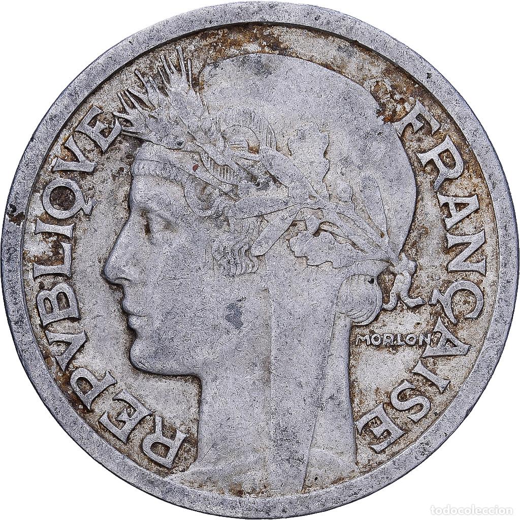 Monedas antiguas de Europa: [#228794] Francia, 2 Francs, Morlon, 1945, Beaumont - Le Roger, Aluminio, BC+, KM:886a.2