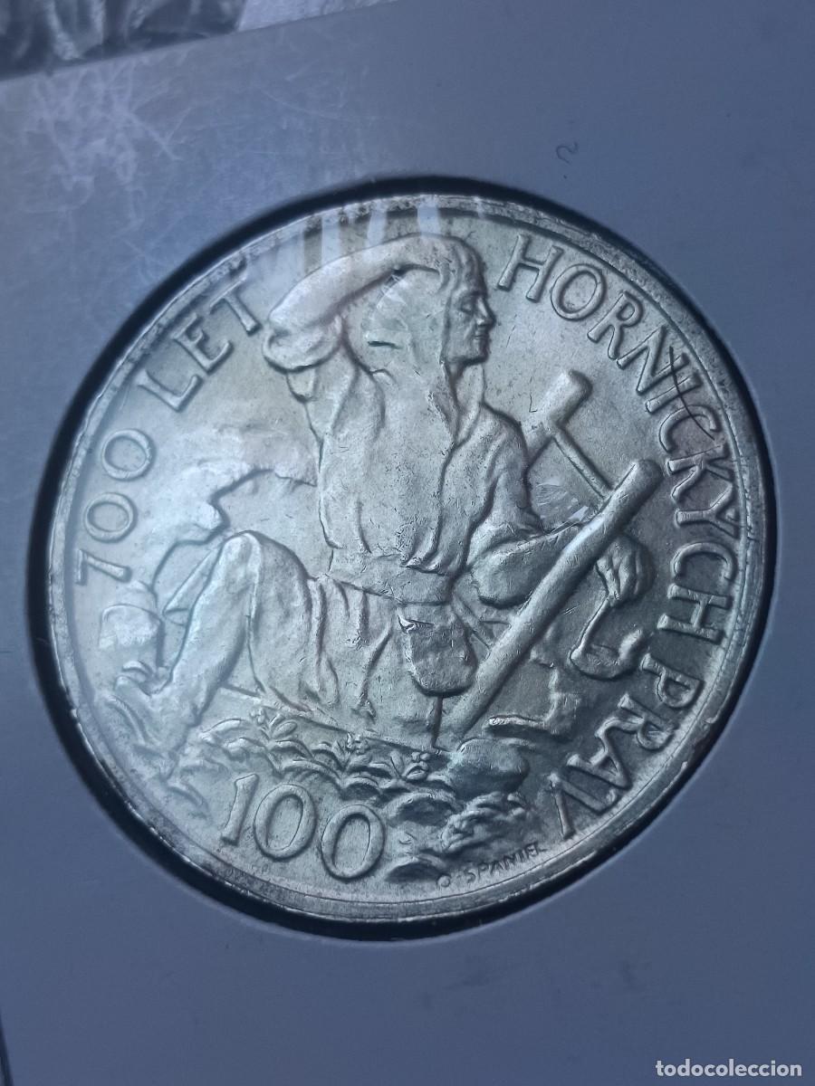 Alte M&uuml;nzen aus Europa: Monedas 100 corona 1949 Checoslovaquia sin circular