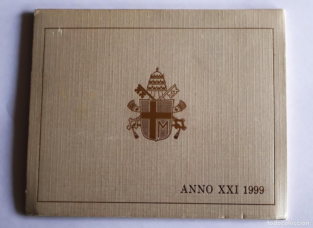 Moedas antigas da Europa: SET DE MONEDAS EN CARTERA OFICIAL VATICANO 1999 ( A&Ntilde;O DIVISIONAL XXI DE JUAN PABLO II )