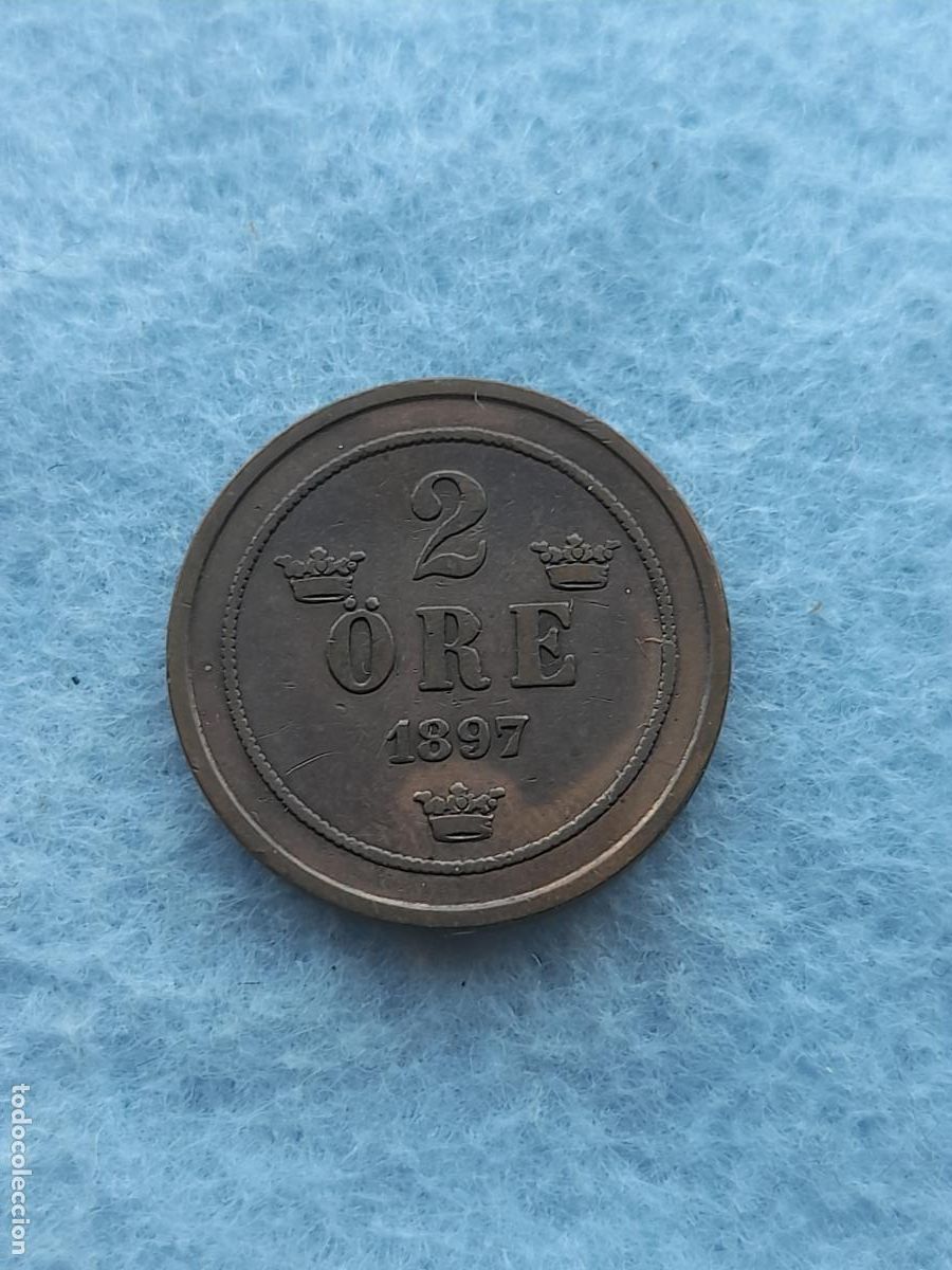 Monete antiche di Europa: Suecia. 2 Ore. A&ntilde;o 1897.
