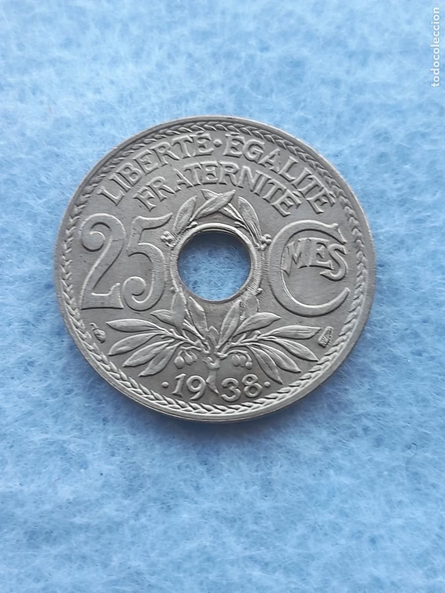Monete antiche di Europa: Francia. 25 C&eacute;ntimos. A&ntilde;o 1938. Sin Circular.