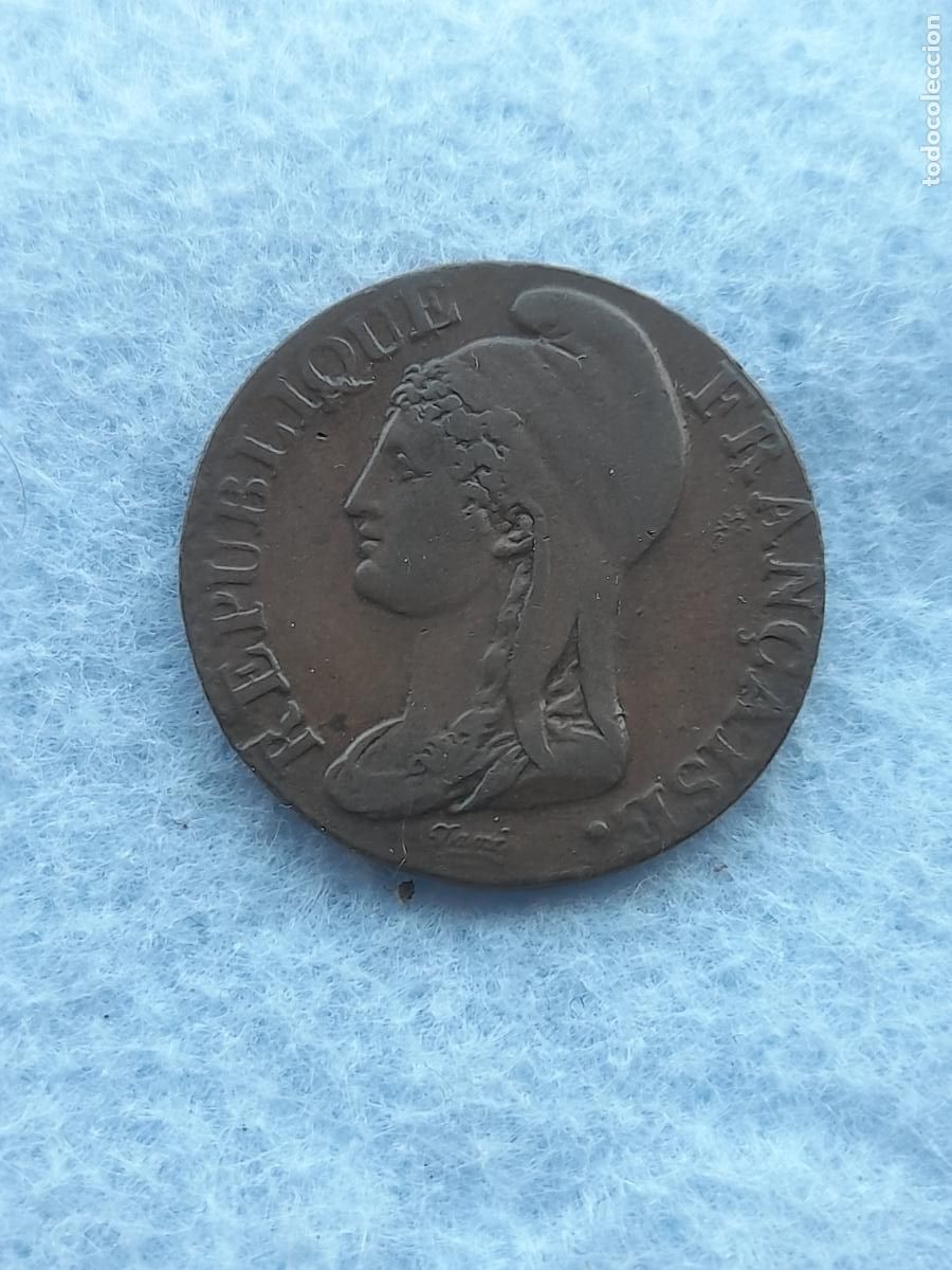 Monete antiche di Europa: Francia. 5 C&eacute;ntimos. A&ntilde;o 1795 A.