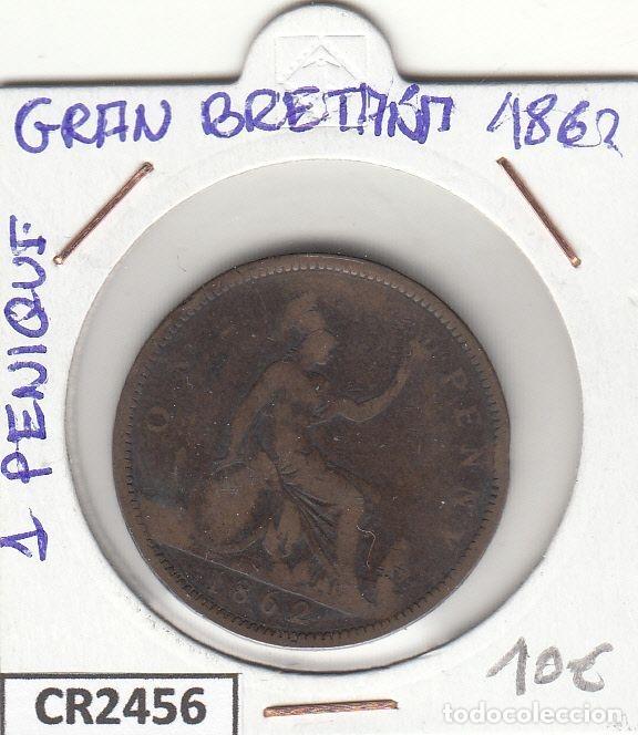 Alte M&uuml;nzen aus Europa: CR2456 MONEDA GRAN BRETA&Ntilde;A 1 PENIQUE 1862