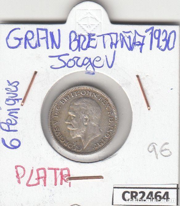 Alte M&uuml;nzen aus Europa: CR2464 MONEDA GRAN BRETA&Ntilde;A 6 PENIQUES 1930 PLATA