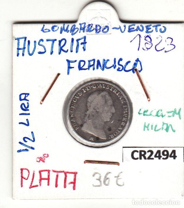 Alte M&uuml;nzen aus Europa: CR2494 MONEDA AUSTRIA 1/2 LIRA 1823 PLATA