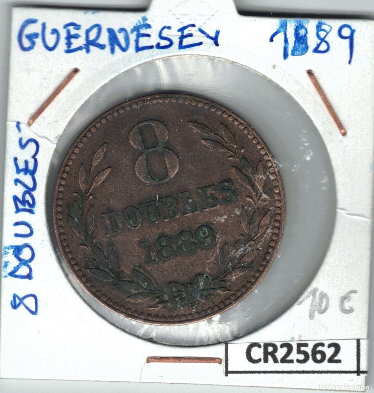 Old Coins of Europe: CR2562 MONEDA 8 DOUBLES GUERNESEY (ISLAS DEL CANAL) 1889