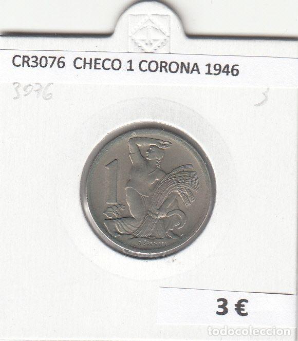Alte M&uuml;nzen aus Europa: CR3076 MONEDA CHECOSLOVAQUIA 1 CORONA 1946 BC