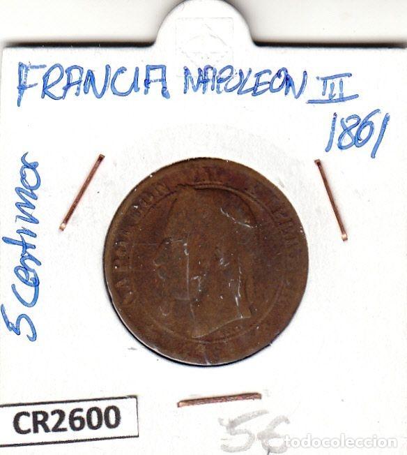 Monedas antiguas de Europa: CR2600 MONEDA FRANCIA NAPOLEON III 5 CENTIMOS 1861 BC