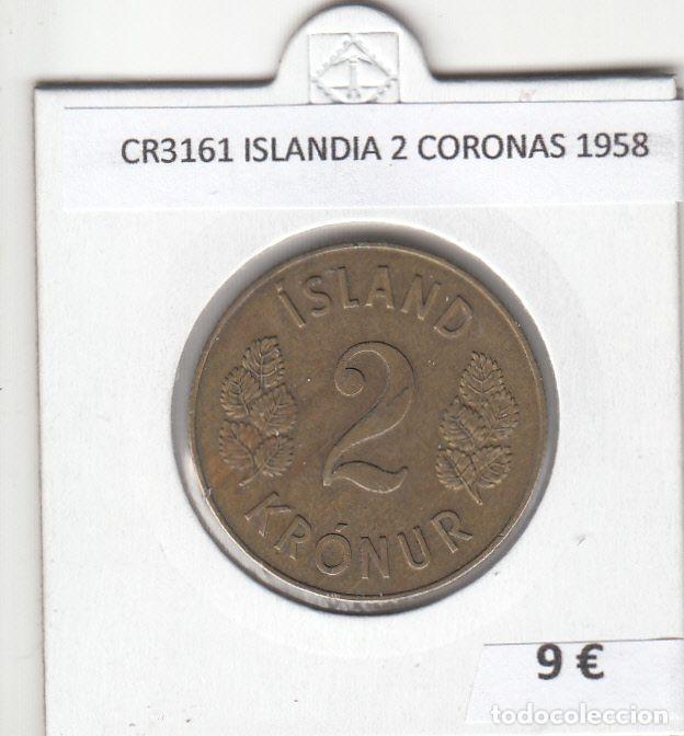 Monedas antiguas de Europa: CR3161 MONEDA ISLANDIA 2 CORONAS 1958 MBC