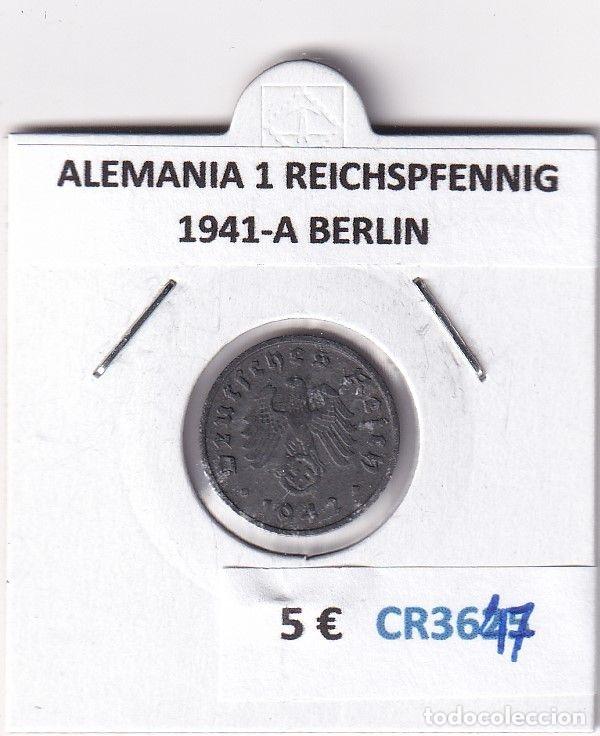 Moedas antigas da Europa: CR3647 MONEDA ALEMANIA 1 REICHSPFENNIG 1941-A BERLIN
