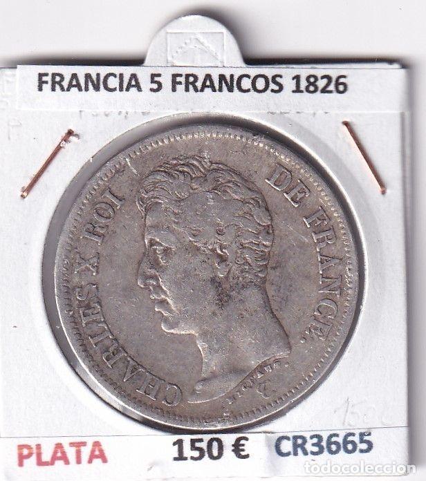 Monnaies anciennes de Europe: CR3665 MONEDA FRANCIA 5 FRANCOS 1826 CARLOS X LYON PLATA