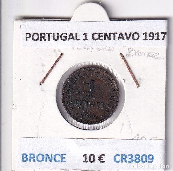 Alte M&uuml;nzen aus Europa: CR3809 MONEDA PORTUGAL 1 CENTAVO 1917 BRONCE