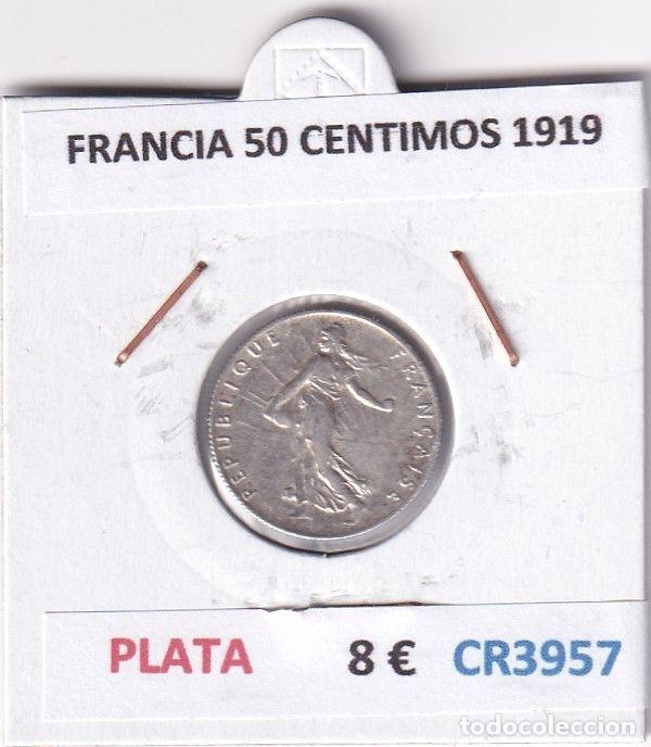 Old Coins of Europe: CR3957 MONEDA FRANCIA 50 CENTIMOS 1919 PLATA