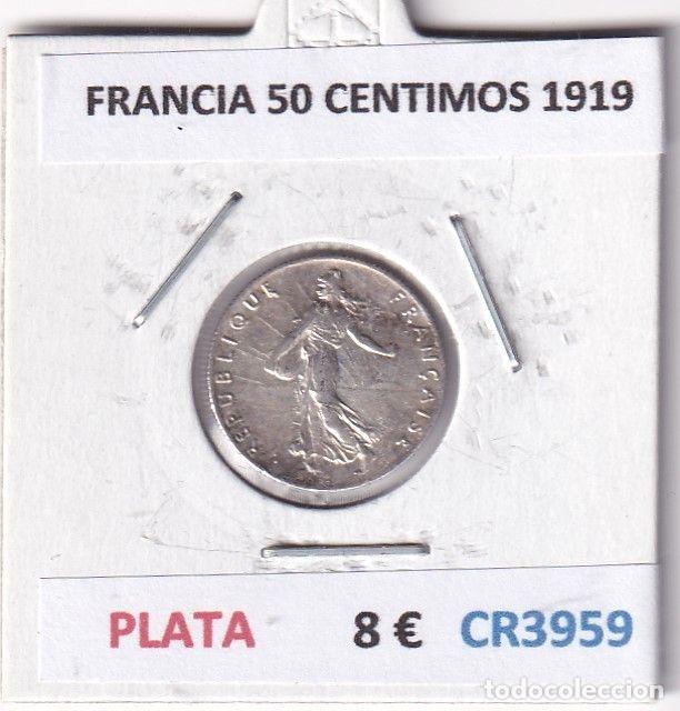 Old Coins of Europe: CR3959 MONEDA FRANCIA 50 CENTIMOS 1919 PLATA