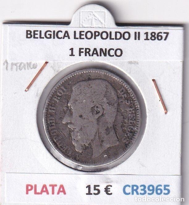Old Coins of Europe: CR3965 MONEDA BELGICA LEOPOLDO II 1867 1 FRANCO PLATA