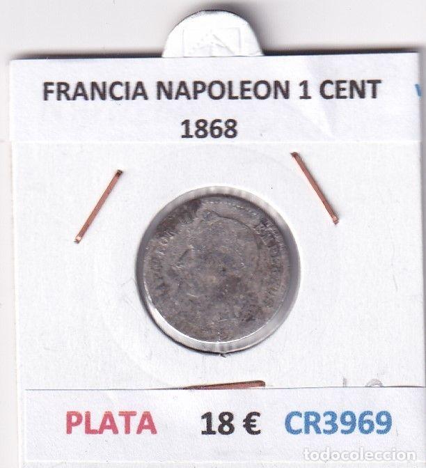 Old Coins of Europe: CR3969 MONEDA FRANCIA NAPOLEON 1 CENT 1868 PLATA