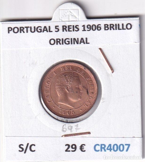 Moedas antigas da Europa: CR4007 MONEDA PORTUGAL 5 REIS 1906 BRILLO ORIGINAL SIN CIRCULAR