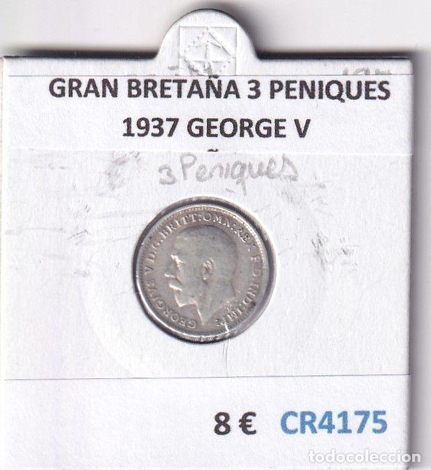Monnaies anciennes de Europe: CR4175 MONEDA GRAN BRETA&Ntilde;A 3 PENIQUES 1937 GEORGE V