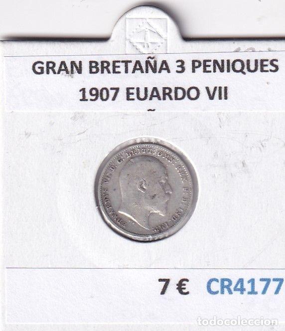 Monnaies anciennes de Europe: CR4177 MONEDA GRAN BRETA&Ntilde;A 3 PENIQUES 1907 EUARDO VII