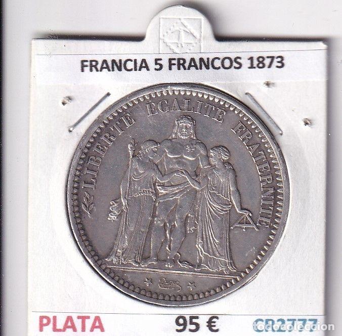Old Coins of Europe: CR2777 MONEDA FRANCIA 5 FRANCOS 1873 EBC PLATA VER FOTOS