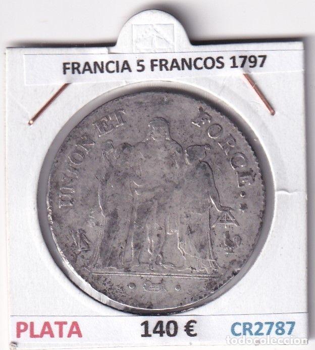 Old Coins of Europe: CR2787 MONEDA FRANCIA 5 FRANCOS 1797 BC PLATA VER FOTOS