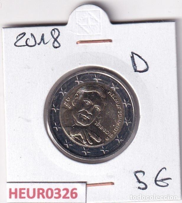 Alte M&uuml;nzen aus Europa: HEUR0326 MONEDA ALEMANIA 2 EUROS 2018 Letra D (Helmut Schmidt)