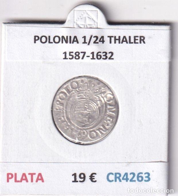 Moedas antigas da Europa: CR4263 MONEDA POLONIA 1/24 THALER 1587-1632 PLATA