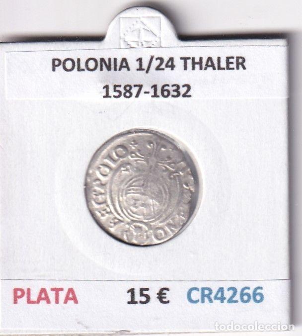 Moedas antigas da Europa: CR4266 MONEDA POLONIA 1/24 THALER 1587-1632 PLATA