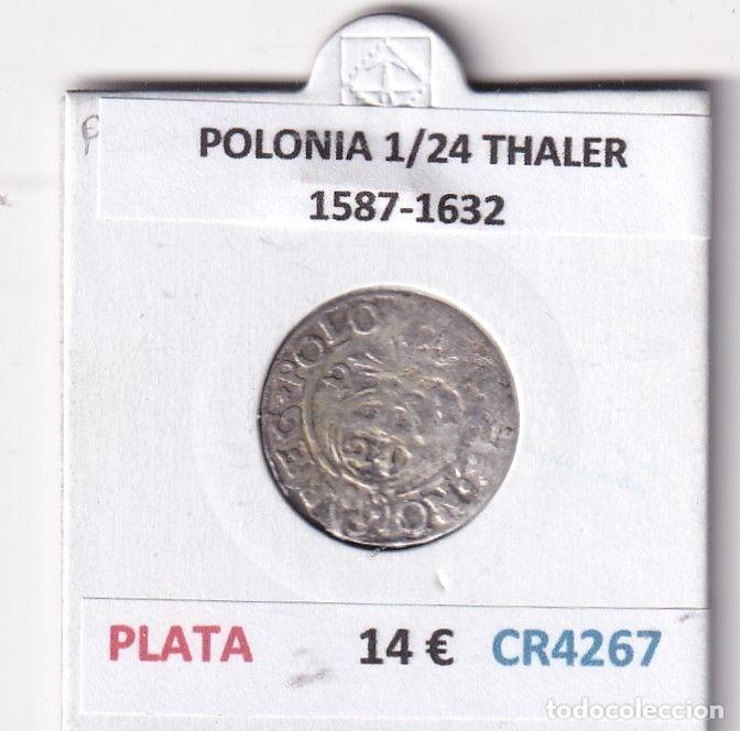 Moedas antigas da Europa: CR4267 MONEDA POLONIA 1/24 THALER 1587-1632 PLATA