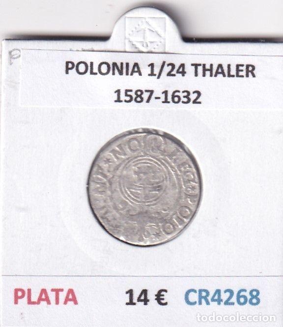 Moedas antigas da Europa: CR4268 MONEDA POLONIA 1/24 THALER 1587-1632 PLATA