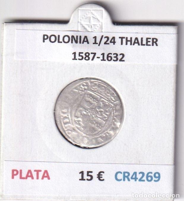 Moedas antigas da Europa: CR4269 MONEDA POLONIA 1/24 THALER 1587-1632 PLATA