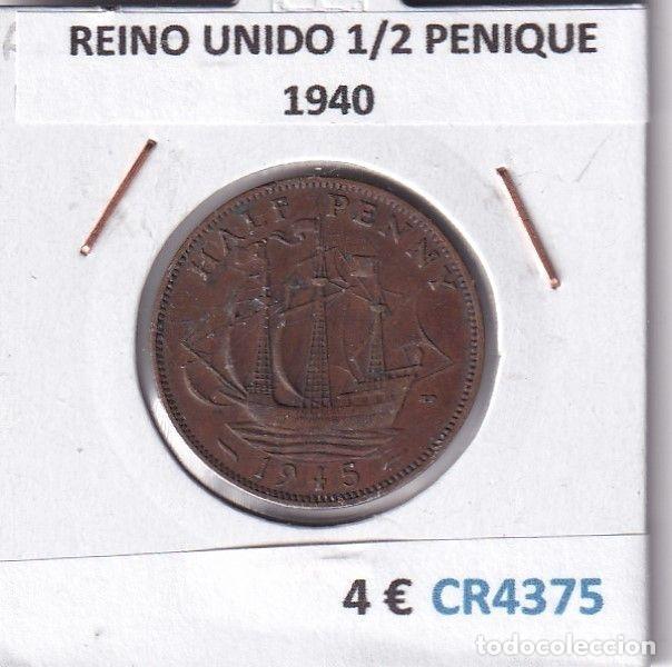 Moedas antigas da Europa: CR4375 MONEDA REINO UNIDO 1/2 PENIQUE 1940