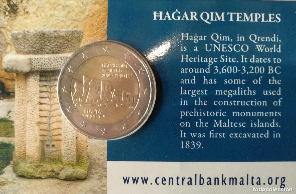 Monete antiche di Europa: HEUR0608 MONEDA MALTA 2 EUROS 2017 (Templos prehist&oacute;ricos) COIN CARD