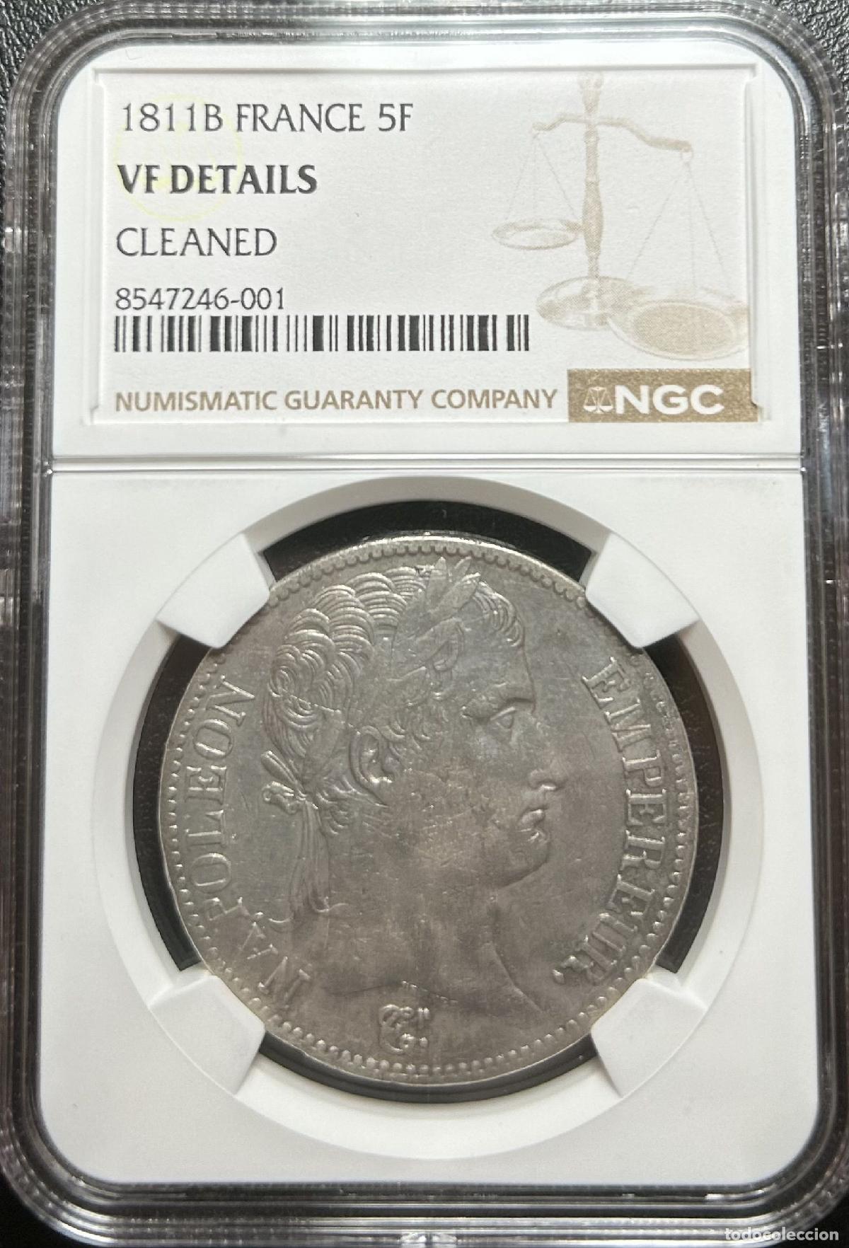 Monete antiche di Europa: CRCAP109 CAPSULA NGC MONEDA FRANCIA 5 FRANCOS 1811B VF DETAILS