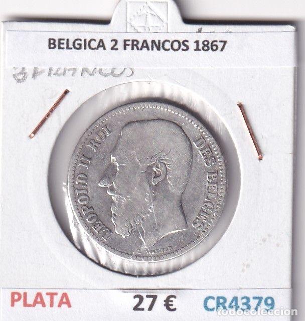Monnaies anciennes de Europe: CR4379 MONEDA BELGICA LEOPOLDO II 2 FRANCOS 1867 PLATA