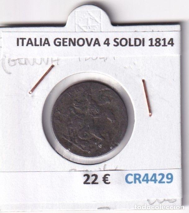 Monete antiche di Europa: CR4429 MONEDA ITALIA GENOVA 4 SOLDI 1814