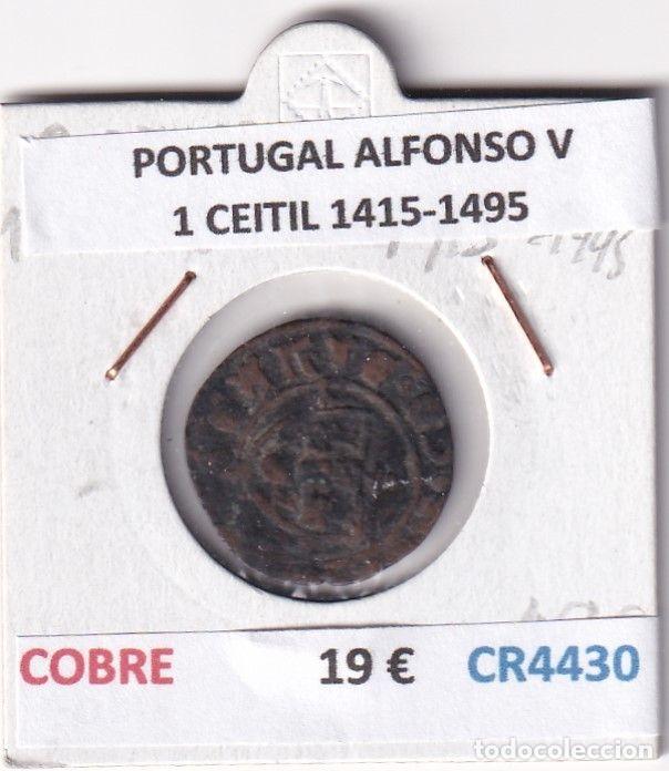 Monete antiche di Europa: CR4430 MONEDA PORTUGAL ALFONSO V 1 CEITIL 1415-1495 COBRE