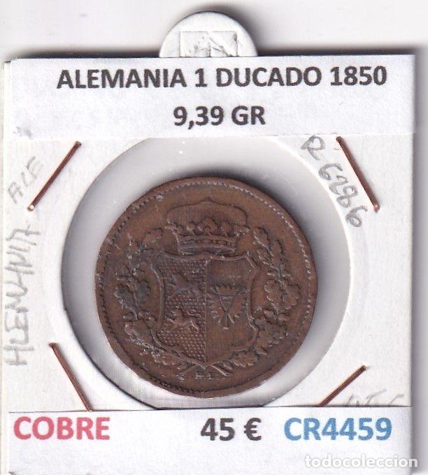 Monete antiche di Europa: CR4459 MONEDA ALEMANIA 1 DUCADO 1850 9,39 GR COBRE