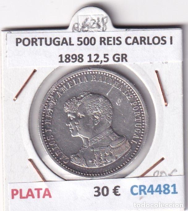 Monete antiche di Europa: CR4481 MONEDA PORTUGAL 500 REIS CARLOS I 1898 12,5 GR PLATA