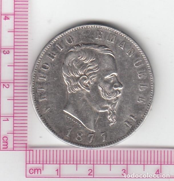 Monete antiche di Europa: CR4546 MONEDA ITALIA 5 LIRAS 1877 VICTORIO MANUEL PLATA